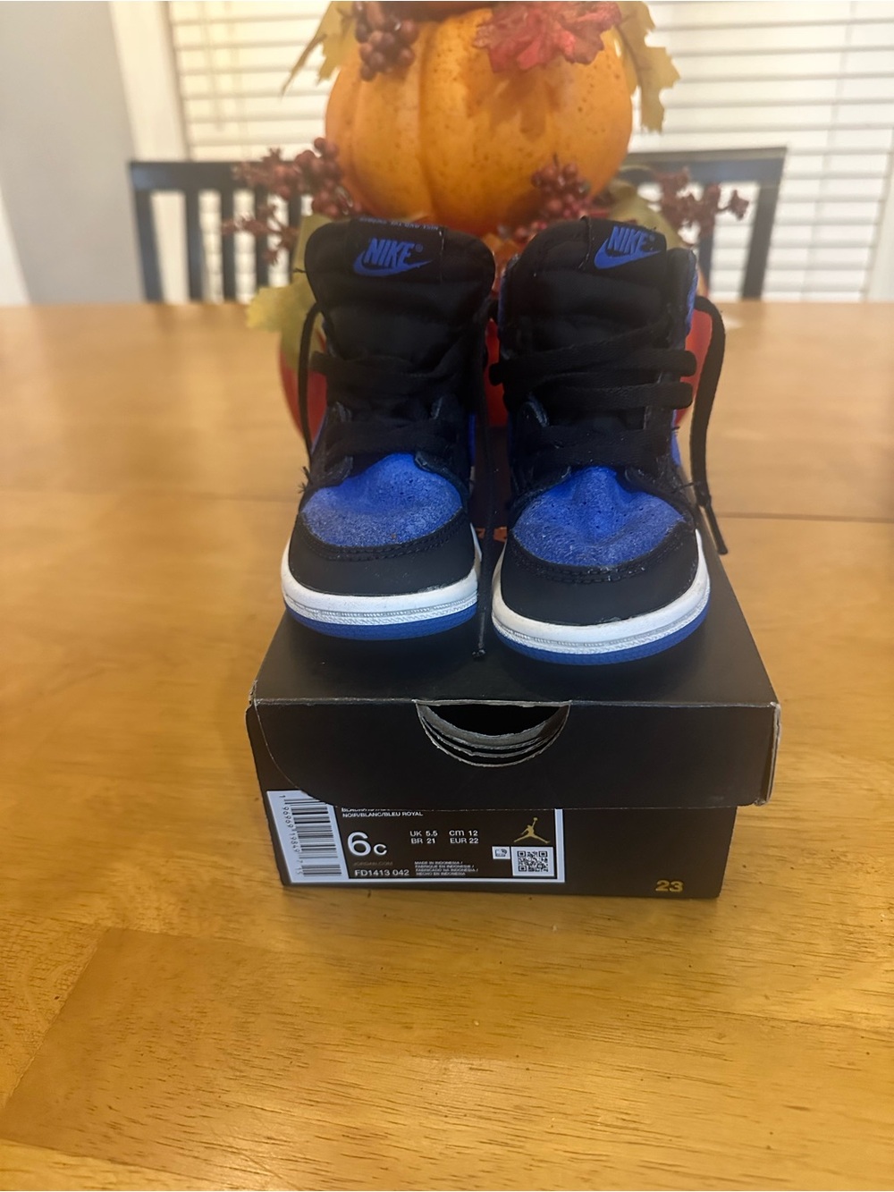 Nike Kids High-Top Sneakers in Black, Blue & Red